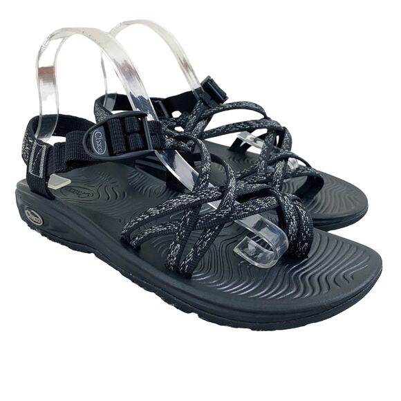 Chaco Black/Gray ZX/2 Sport Sandals Women's Sz 10 Adjustable Straps Arch Support - Picture 1 of 9
